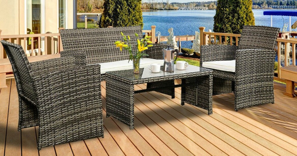 Costway 4-Piece Rattan Patio Furniture Set Only $186.99 Shipped • Hip2Save