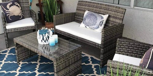 Costway 4-Piece Rattan Patio Furniture Set Only $186.99 Shipped