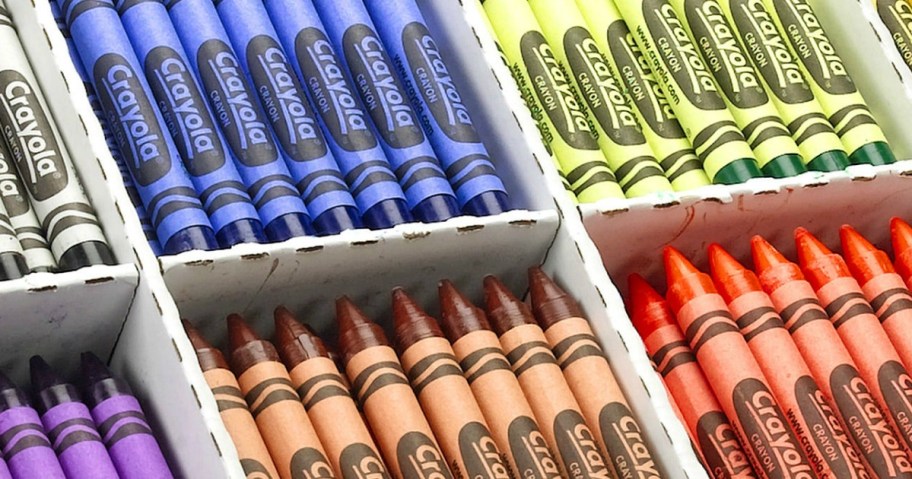 crayola crayons organized by color