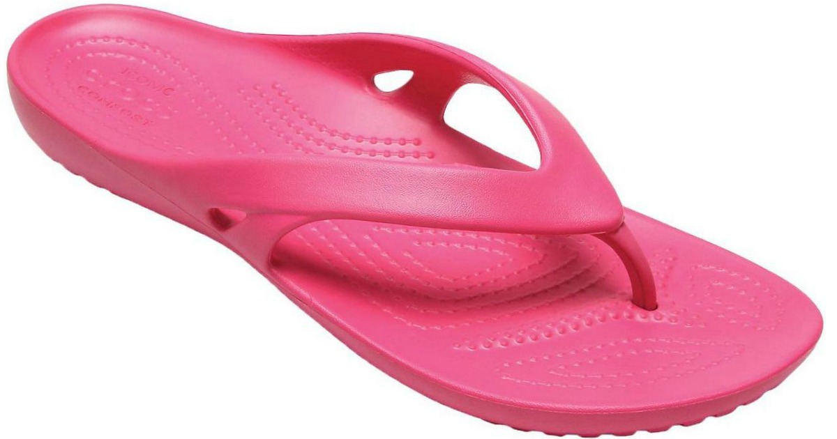 crocs flip flops pink
