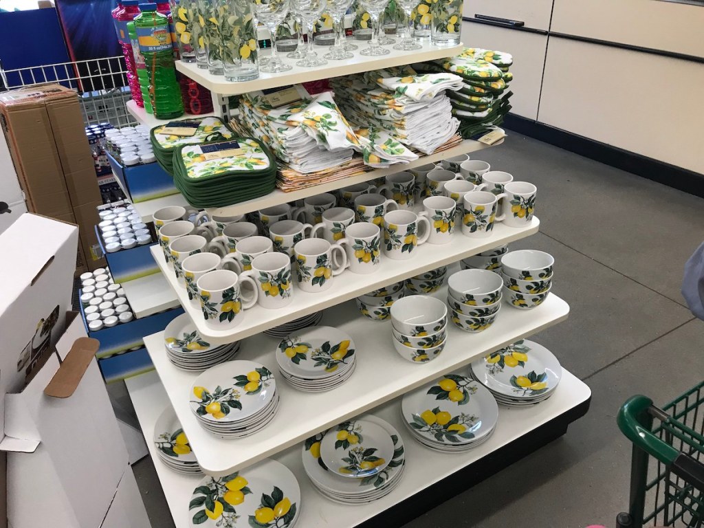 Dollar Tree Lemon dinnerware collection