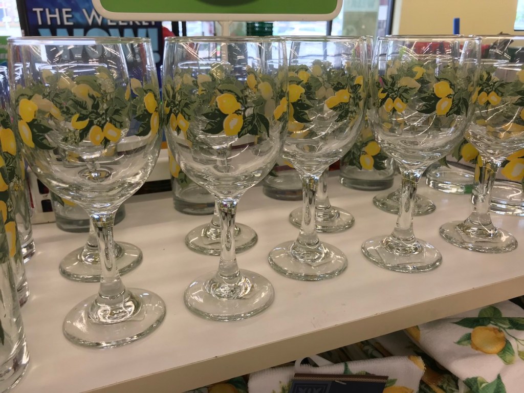 Dollar Tree Lemon Wine Glasses