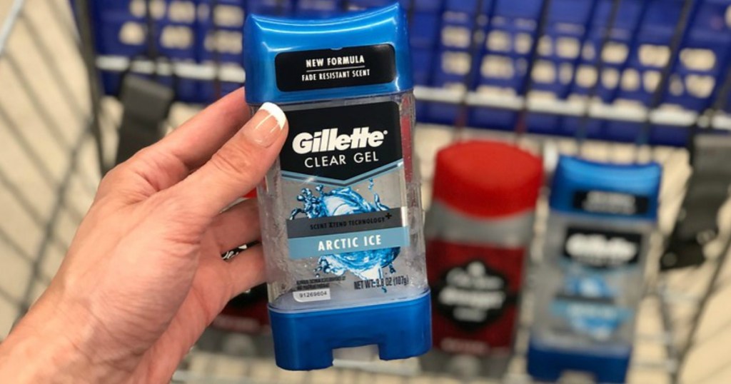 Woman's Hand holding Gillette Deodorant at Walgreens