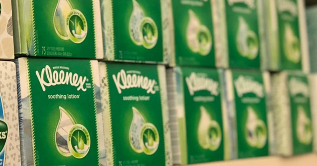 Kleenex with soothing lotion boxes 