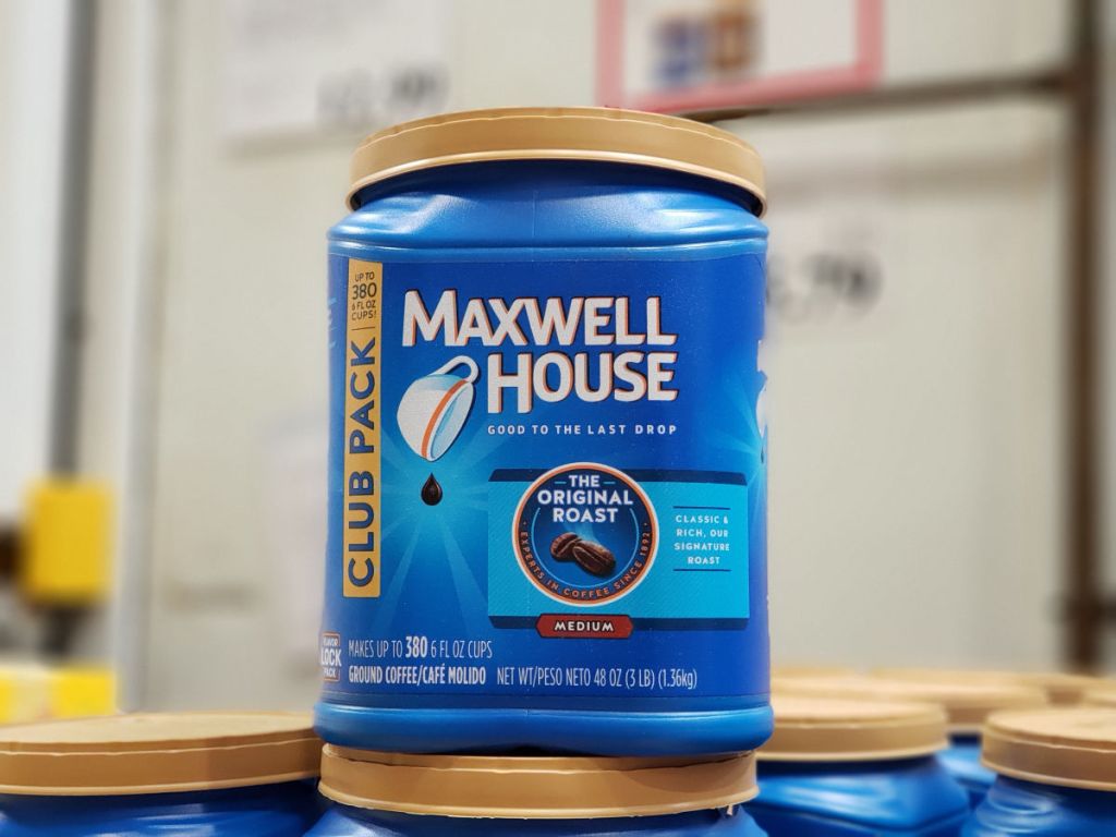 maxwell house coffee on display in store