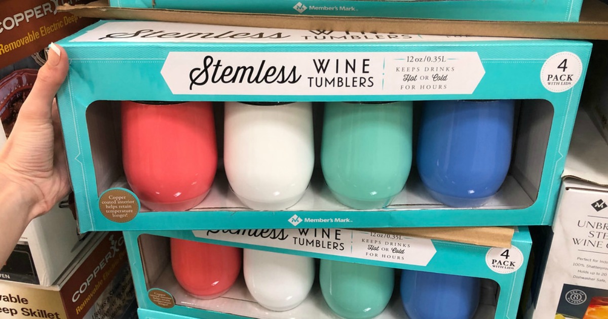 Sam's Club 4 Stemless Wine Tumblers Only 15.98 Shipped + More