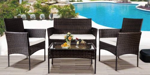 4-Piece Rattan Outdoor Patio Furniture Set Only $170.99 Shipped