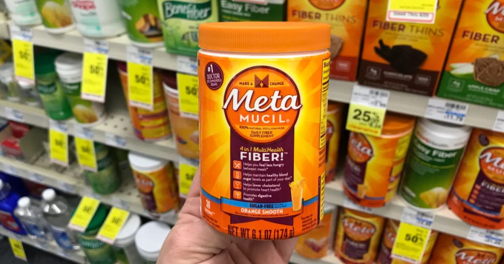 Metamucil fiber in front of shelf
