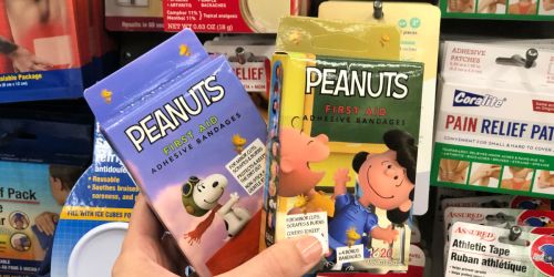 Peanuts Themed 20 Count Bandages Just $1 at Dollar Tree