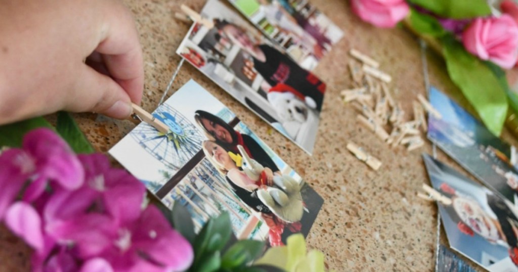 Photo Prints on Clothespins 
