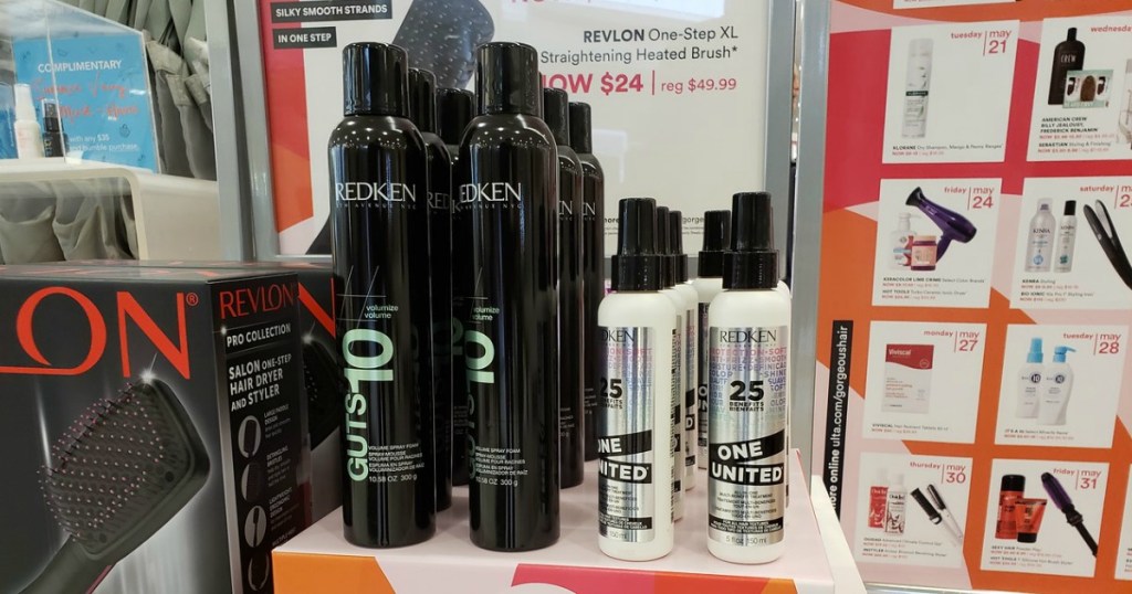 Redken products on shelf