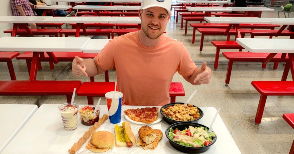 Stetson with food from Costco's food court
