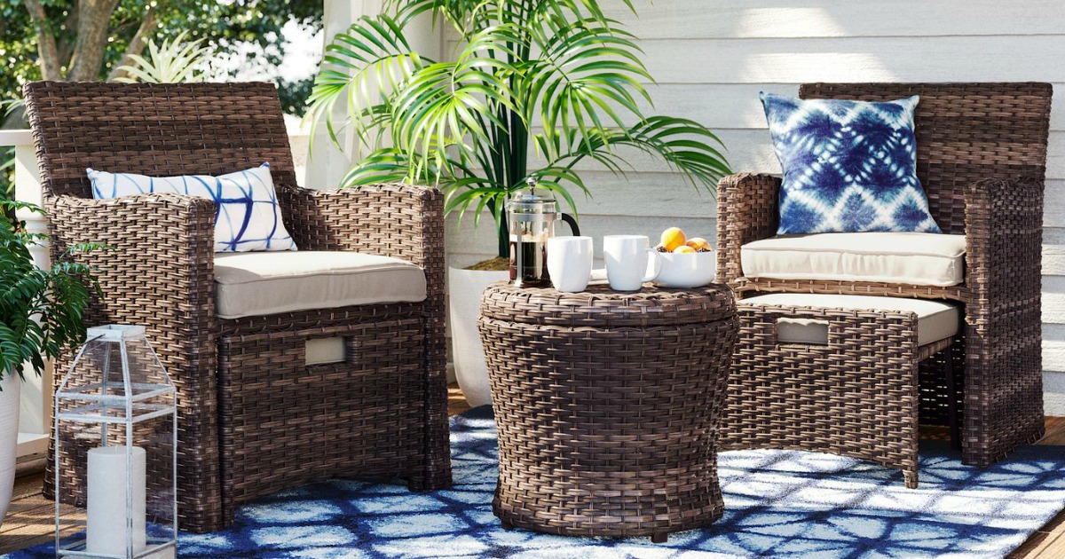 5 piece wicker patio set target