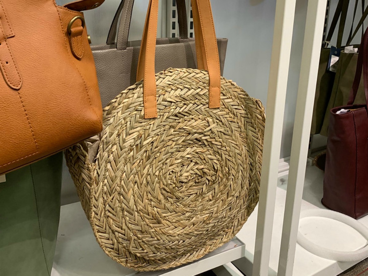 love Round Straw Bag with 6 leather Colors | French Baskets