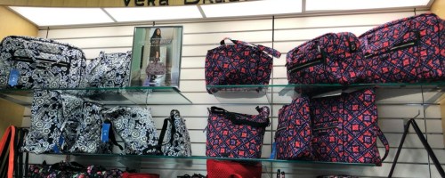 Vera Bradley bags on display