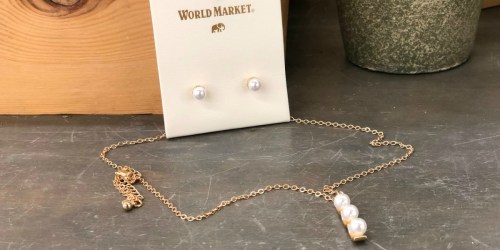 FREE Gold and Pearl Necklace and Earrings Set for Select World Market Rewards Members