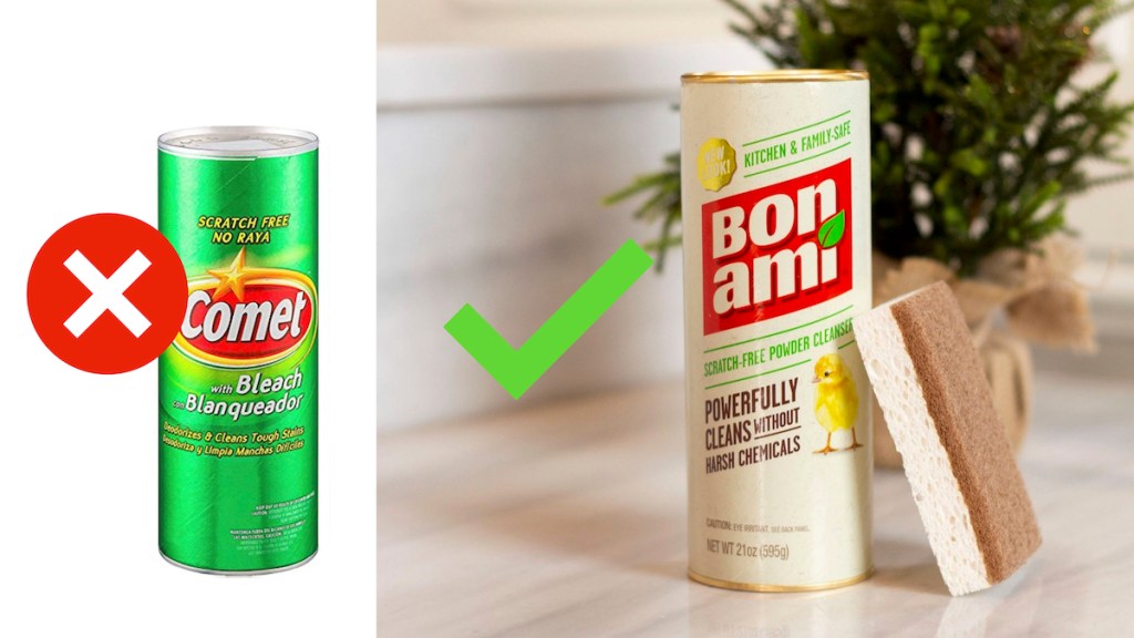 comparison of comet and bon ami cleaning powders - natural cleaning products