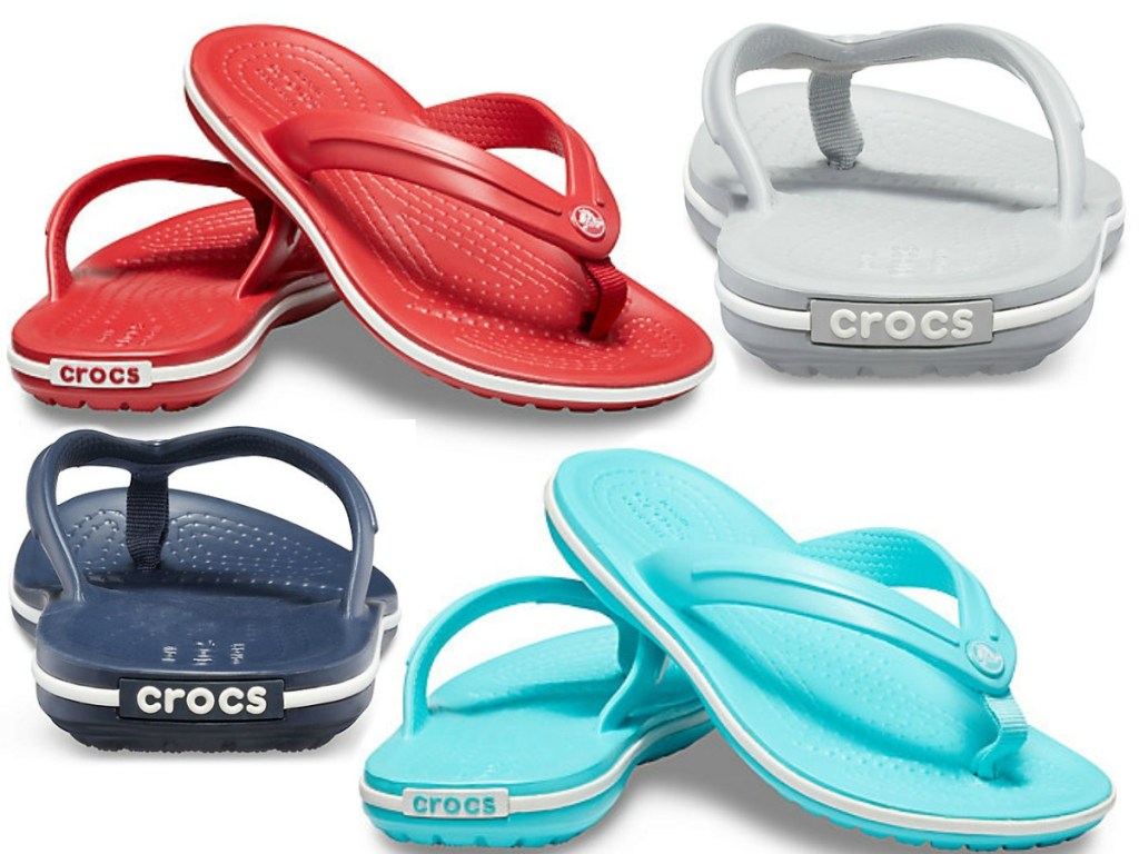kids crocband flips in a variety of colors