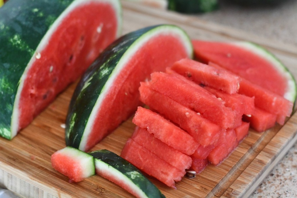 cutting watermelon into fries