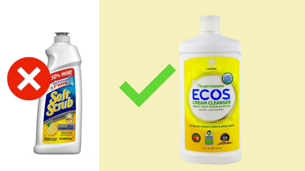 comparison between soft scrub and ecos cream cleanser - natural cleaning products