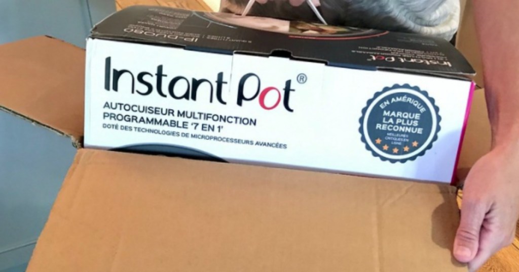 instant pot 7 in one being pulled out of box