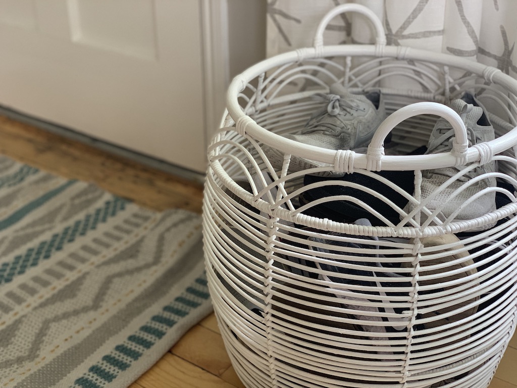 front door shoe basket