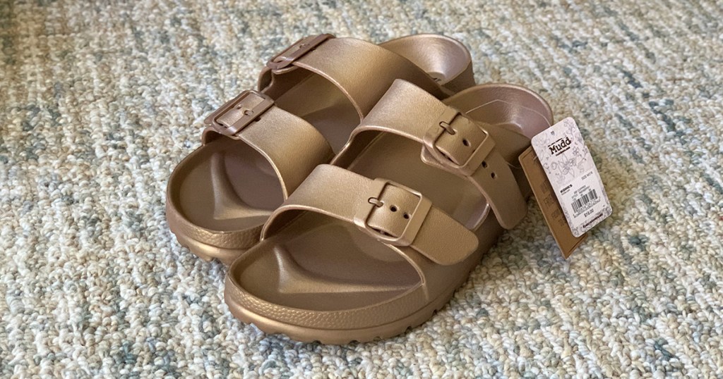 mudd metallic molded sandals from kohl's