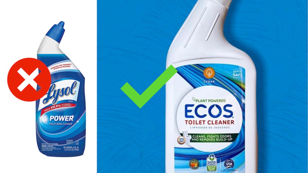 comparison of lysol and natural ecos toilet bowl cleaners - natural cleaning products