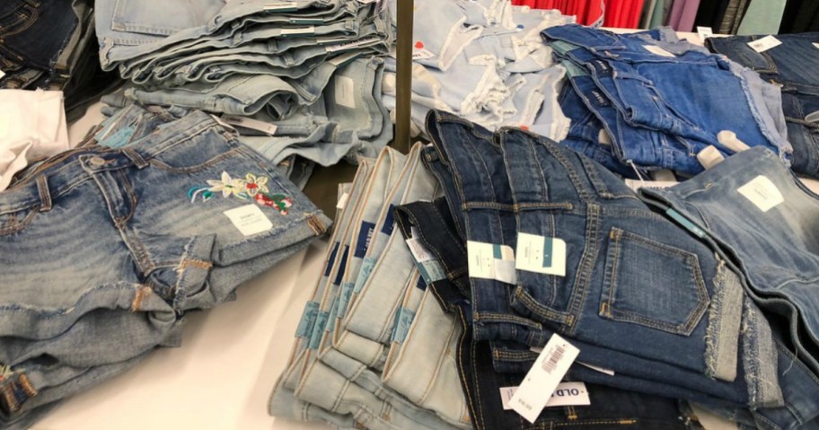 Old Navy girls shorts on display at Old Navy store