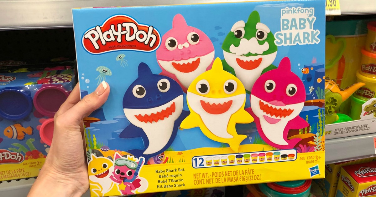 Baby Shark Plush Pinkfong Play-Doh Set 12 Cans 21 Tools Toys Mommy Daddy NEW 