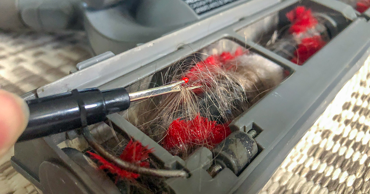 Use a seam ripper to get hair out of vacuum roller brushes. : r/CleaningTips