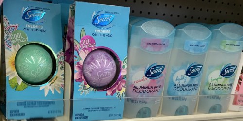 Secret Freshies & Aluminum Free Deodorant Only 61¢ Each After Cash Back at Walgreens