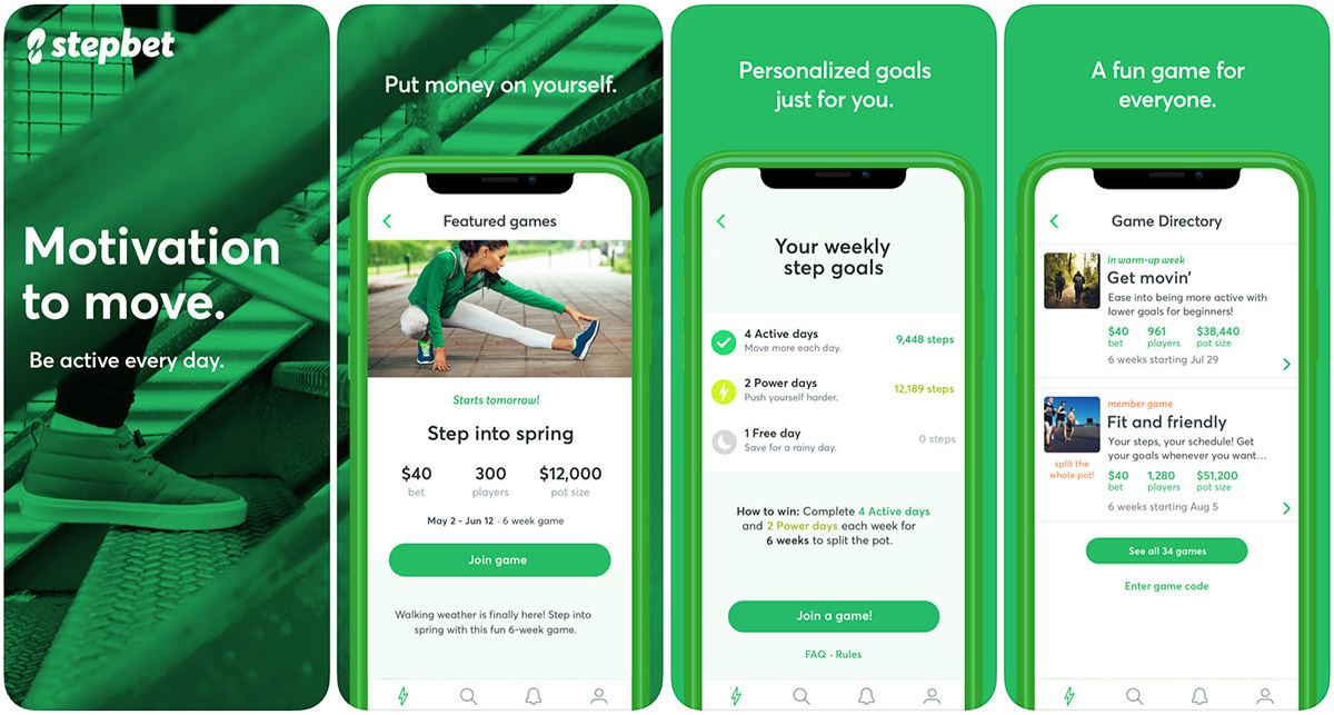 apps that pay you to work out — stepbet screenshots on ios