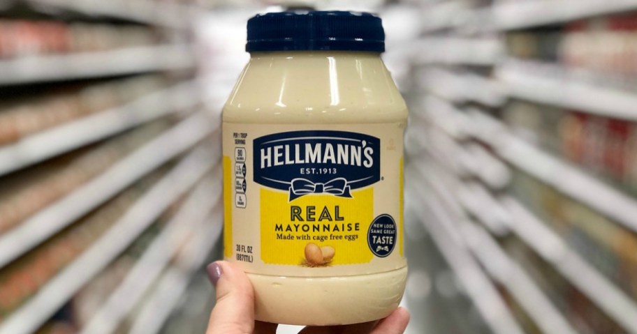 hand holding mayonnaise