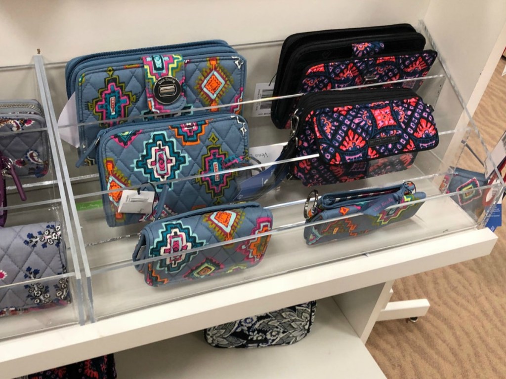 vera bradley mini bags displayed on store shelves