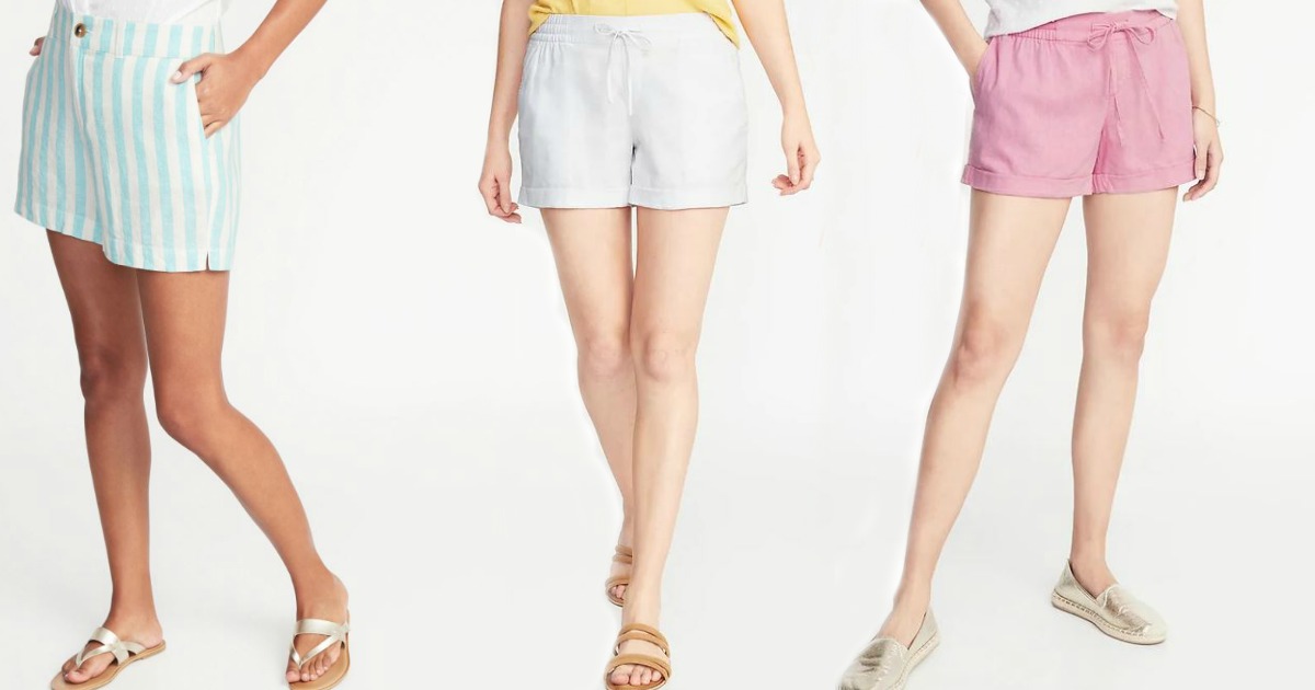 old navy linen shorts women