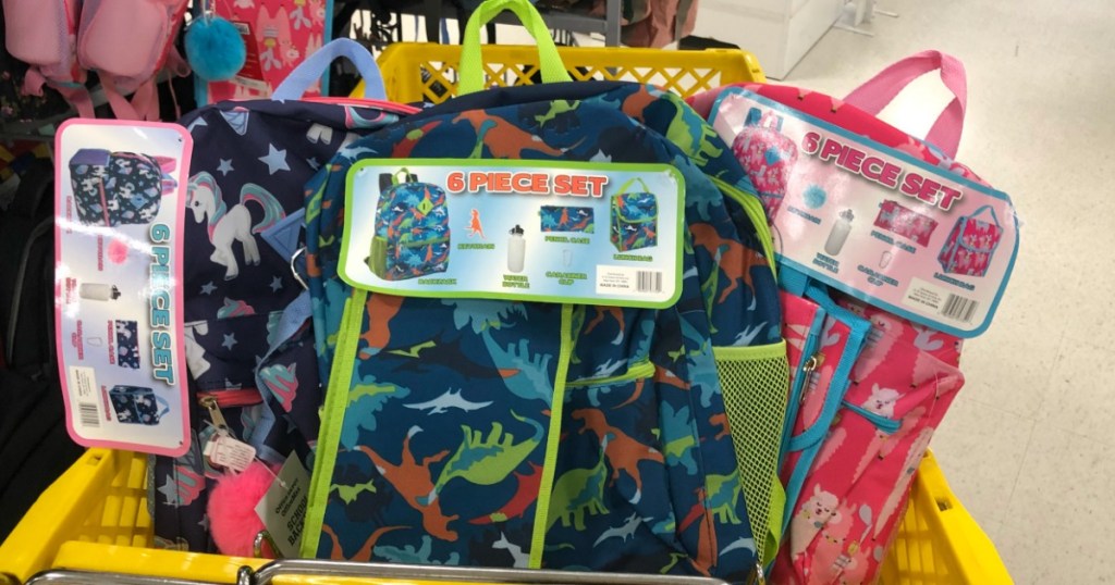 6-Piece Backpack Sets in Office Depot cart