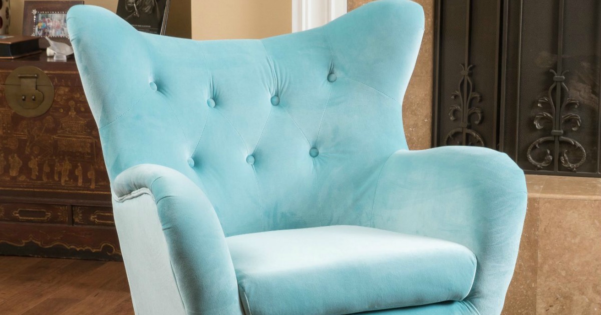 blue velvet chair target