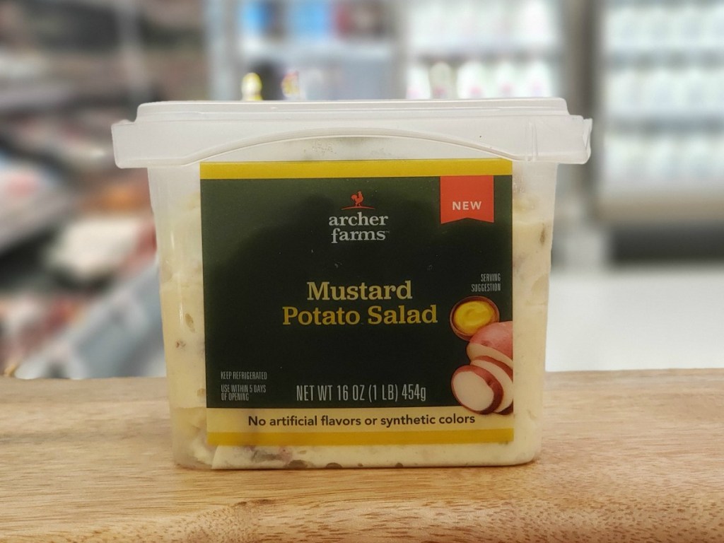 archer farms potato salad in container on counter at Target