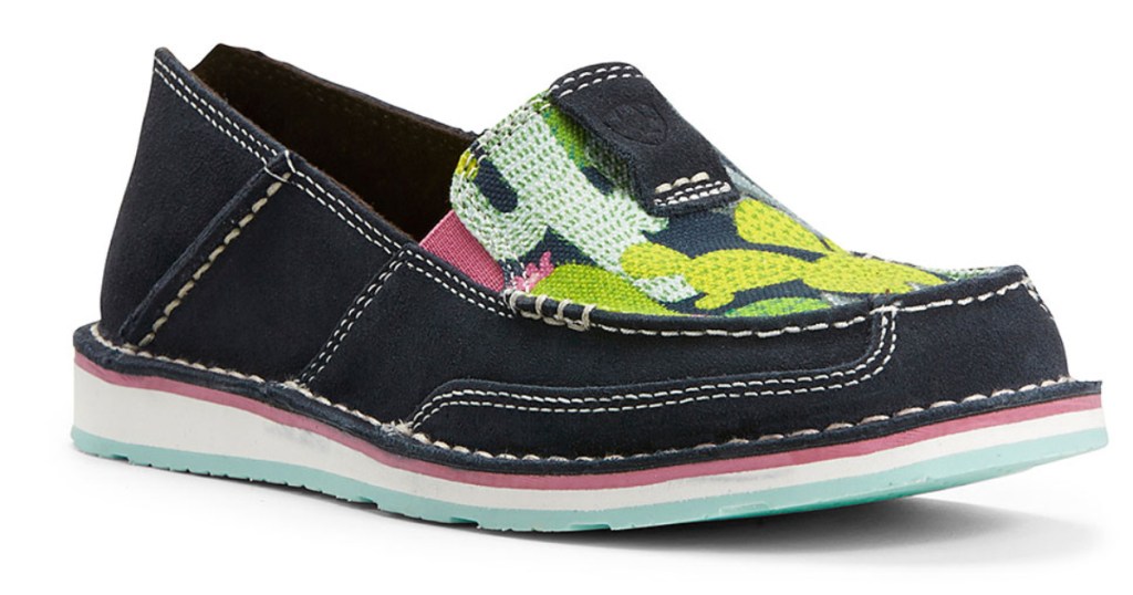  Navy & Green Cactus Cruiser Suede Slip-On Sneaker