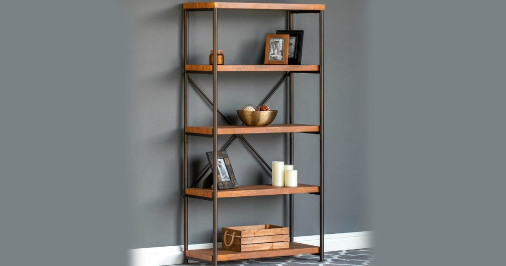 4 tier metal and wooden best choice products bookshelf