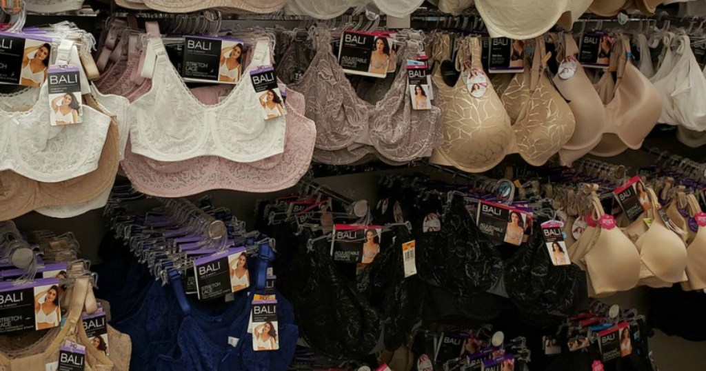 bras hanging up in a store