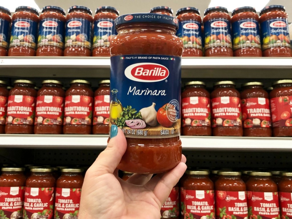 Barilla Pasta Sauces on shelf at Target