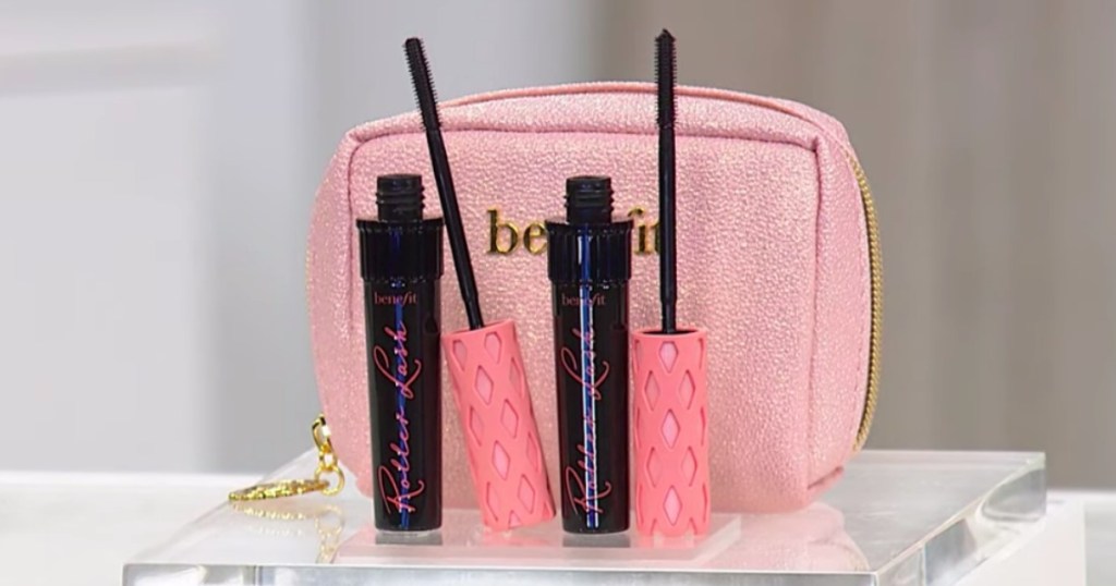 Two Benefit Cosmetics Roller Lash Mascaras and Bag