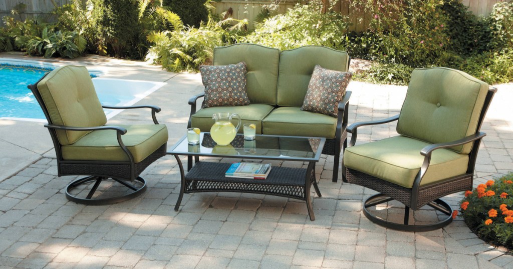 Mainstays 4Piece Cushioned Patio Set Under 200 Shipped + More Patio