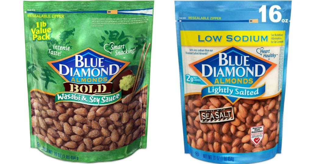 bags of Blue Diamond almonds
