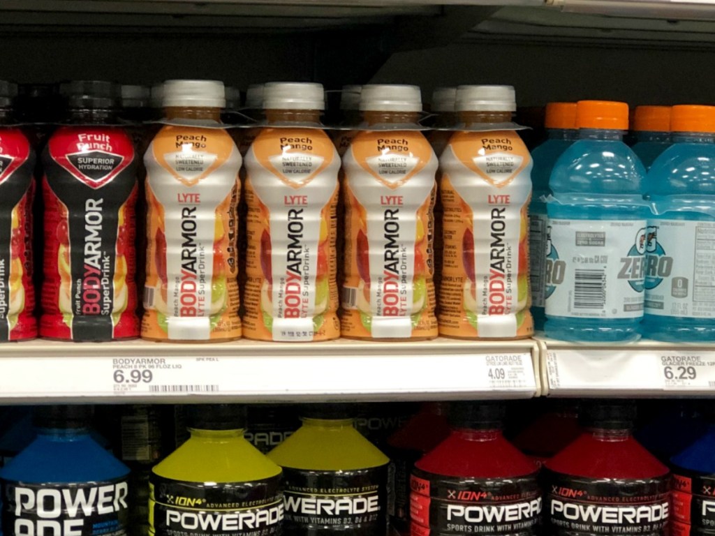 Bodyarmor 8-pack bottles on Target shelf