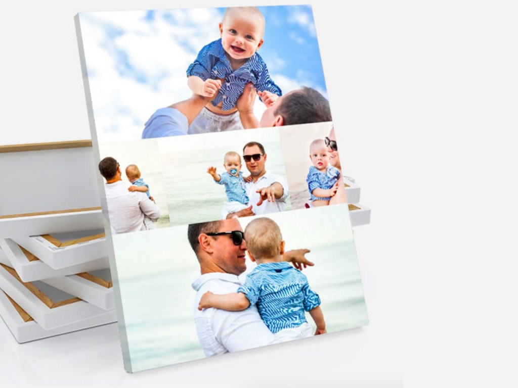 CanvasChamp Collage Print with a little boy and dad