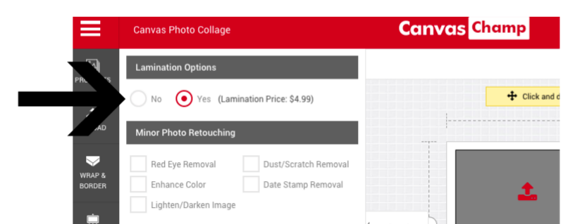 canvas champ lamination