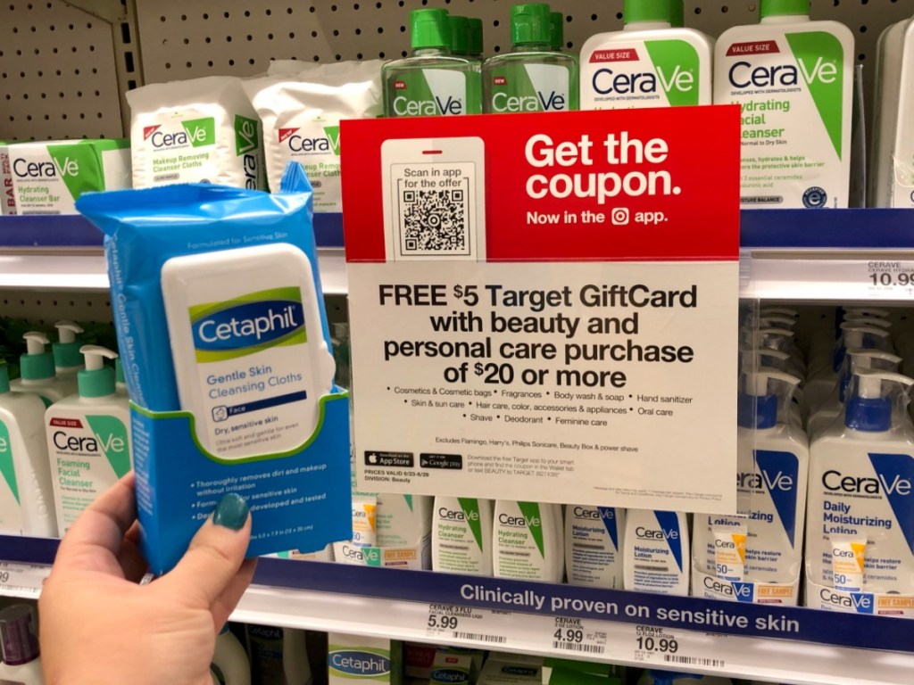package of Cetaphil cleansing cloths at Target